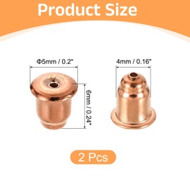 sourcing map 2Pcs Earring Backs, 4mm S925 Silver Bullet-Shape Locking Earring Backs Replacements for Studs Posts, Rose Gold