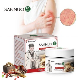 SanNuo Herbal Eczema & Psoriasis Cream – 100% Plant-Based Soothing Relief with Centella & Dan Shen – Fast Anti-Itch, Antibacterial Hydration for Dry, Sensitive Skin, Safe for All Ages - 30g - Healthcare