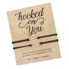 Hooked On You Card, Matching Fish Hook Wish Bracelets (Black)