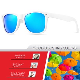 Retro Rewind Polarized Sunglasses for Men and Women - UV Protection Classic Mens Womens Sun Glasses - Cool Vintage 80s Shades