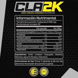 Forzagen | Suplemento Alimenticio CLA-2K | 2 g de Ácido Linoleico Conjugado | 30 Servicios | Adicionado con Vitamina E | Suplemento Natural | 60 Capsu