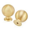 QOGRISUN 10-Pack Solid Brass Cabinet Knobs, Round Ball Gold Knobs