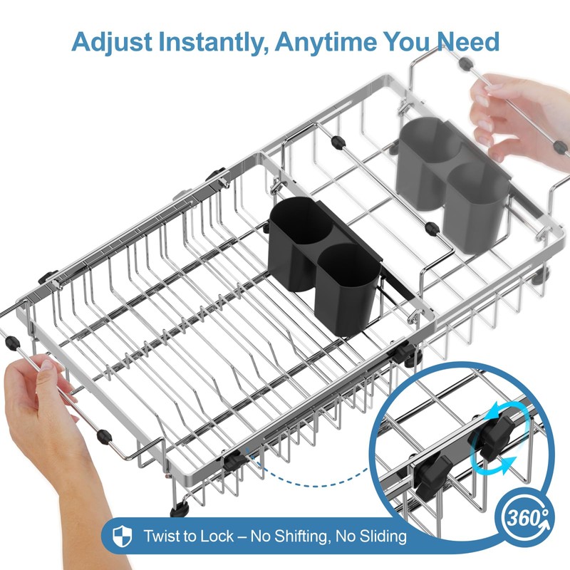 GSlife Expandable in Sink Dish Drying Rack - Capacity Adjustable