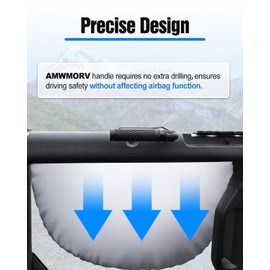 AMWMORV 2 Pack Roll Bar Grab Handles for Ford Bronco 2021 2022 2023 2024 2025 2 Door,Replacement for Bronco Interior Accessories(Not Fit Bronco Sport),Black 2PCS