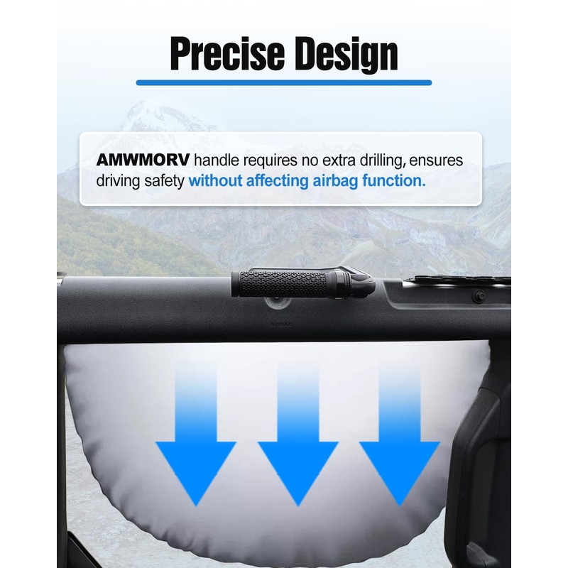 AMWMORV 2 Pack Roll Bar Grab Handles for Ford Bronco