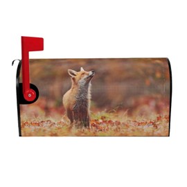 Joyidec Red Fox Autumn Leaves Mailbox Covers Magnetic Letter Post Box Cover Mail Wraps Garden Decorations Standard Size 21 X 18 in