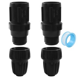 Aoserge 15PSI Drip Irrigation Faucet Adapter Kit, 2pcs 3/4" FHT x 3/4" MHT Pressure Regulator with 2pcs 1/2 Inch Drip Irrigation Tubing Adapter and 1 Roll Plumbing Tape, for Efficient Garden Watering