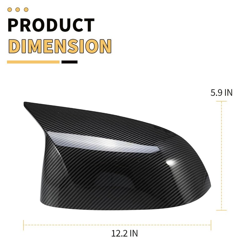 MAXDOM Mirror Caps Carbon Fiber Pattern Compatible with X3 G01
