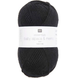 Rico Design Essentials Baby Alpaca & Merino Aran Baby Alpaca Wool and Merino Wool (12 Black)