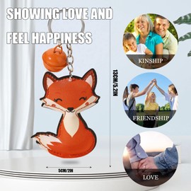 apvok Fox Keychain - Cute Animal Car Key Chains Keyrings,Pu Leather Pendant,Decor Accessories for Bag Handbag Wallet,Gift for Women (Fox)