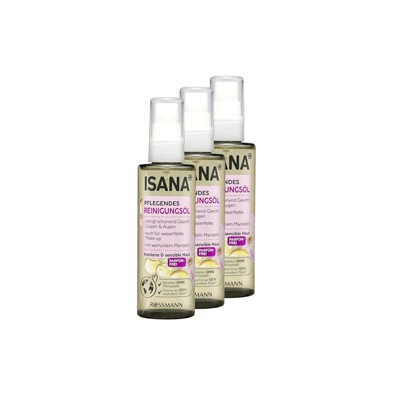 Isana Nourishing Cleansing Oil, 300 ml (3 x 100 ml