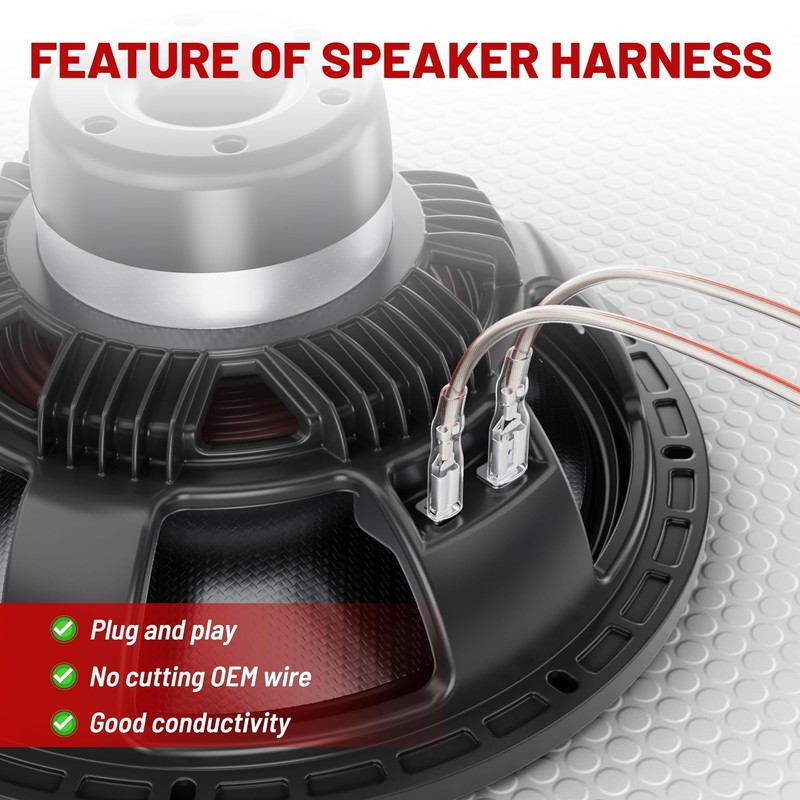 RED WOLF Car Dash Tweeter Speaker Wiring Harness Compatible with
