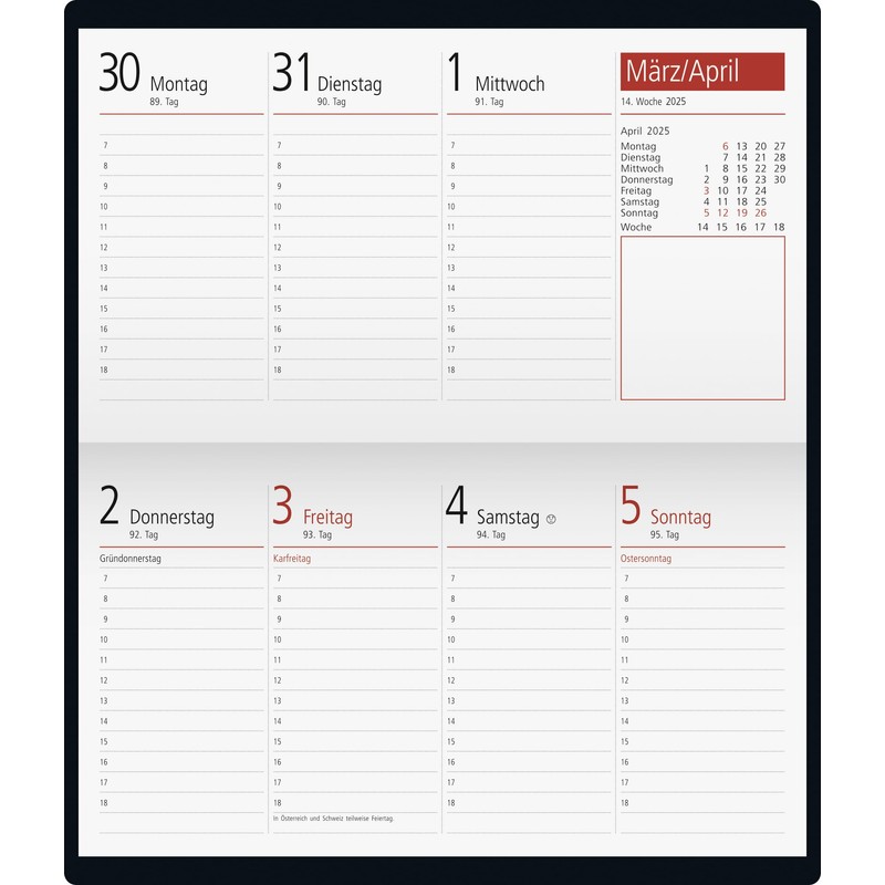 rido/idé Pocket Diary Model TM 17/contacter (2025), 2 Pages =