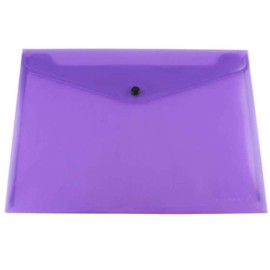 Q-Connect Polypropylene A4 Document Folder - Purple, Pack of 12