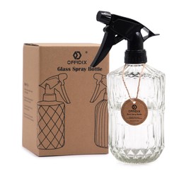 OFFIDIX Glass Spray Bottle,Plant Mister,Pressure Watering Can,Water Spray Bottle with Adjustable Nozzle,0.43L/15.17oz Handheld Spray Bottles for Outdoor Indoor Garden,Cleaning Solutions