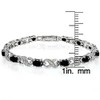 Ice Gems Sterling Silver Black Sapphire Accent Infinity Tennis Bracelet