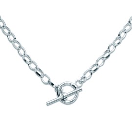 Toggle Choker Necklace in Rhodium plated Sterling Silver (17inches)
