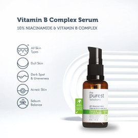 The Purest Solutions Vitamin B Complex Serum (Niacinamide 10% + Vitamin B Complex) - Anti-sensitisation, Anti-redness, Regeneration of the Skin - Vegan | Cruelty Free | Environmentally Friendly (30 ml)