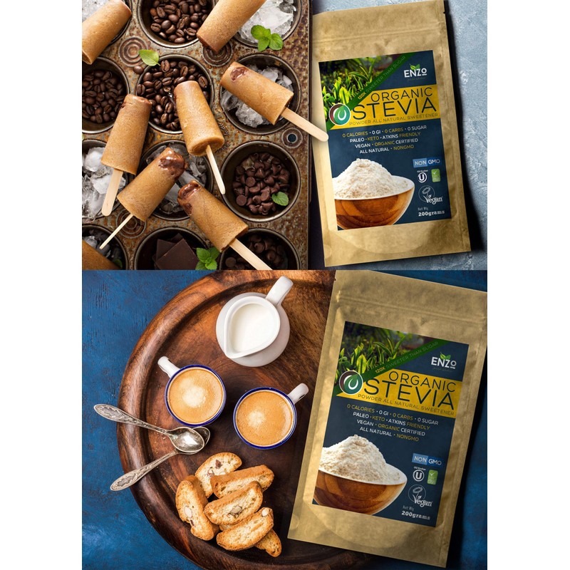 Enzo Easy Use Organic Stevia Powder 200g (7.05oz / 1600