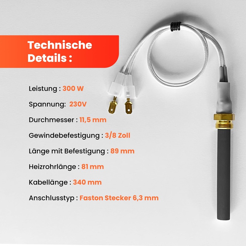Ceramic Igniter for Pellet Stoves - Especially for Jolly Mec/Haas