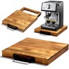 EVERBBKING Natural Acacia Sliding Tray for Coffee Machine Kitchen Appliance