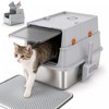 Devopet Stainless Steel Litter Box with Lid, Enclosed Cat Litter
