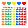 3000 Pieces - 0.5" Heart Stickers Labels, 5 Colors