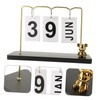 KOMBIUDA Rustic Wooden Desk Calendar Perpetual Calendar for Home Office