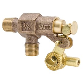 Watts ST375 Series 3/8" Bronze Standard Duty Float Valve, Male NPT Inlet & Outlet, Machined Flange, Serrated Arms, Replaceable Seals, Pivot Arm & Plunger Assembly, Max Working Temperature 180° F