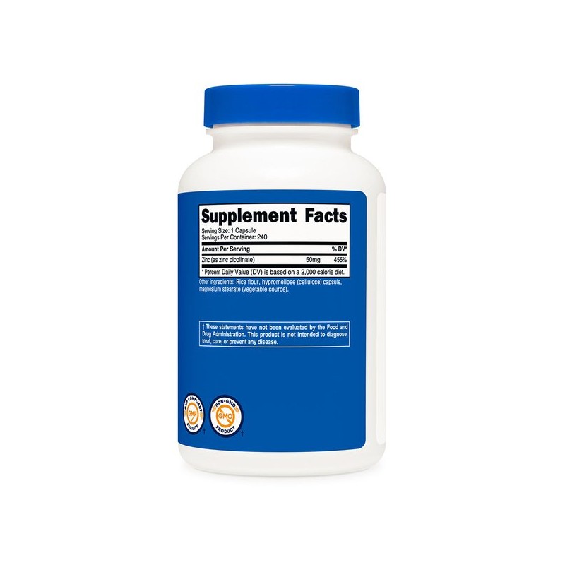 아연 피콜리네이트 50mg 240캡슐 1병 Zinc Picolinate 50mg 240 Capsules