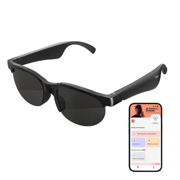 Ai Translator Glasses,Translator Smart Glasses, AI Translator Powered by GPT,Music