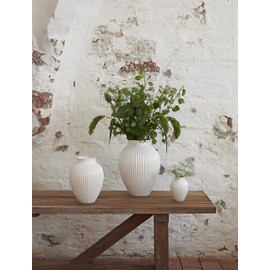 Knabstrup White Fluted Vase Height 12.5cm