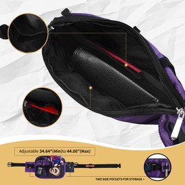 Nurse Fanny Pack With Stethoscope Holder - Medical Bag, Pocket Organizer, Utility Pack for Work Tools, Vet Tech and Teacher Tool Belt (Purple)