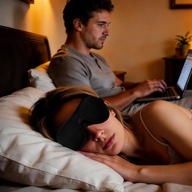 Brencco Mascherina per Dormire - Pressione Oculare Zero Maschera Occhi