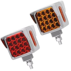 Riloer Trailer Lights, 2-Packs Car 12-24V DC Waterproof Indicator Led Side Marker Lamp, Square Double Face Signal Running Lights Compatible with Cars Trucks Trailers Vans, 3 Inch