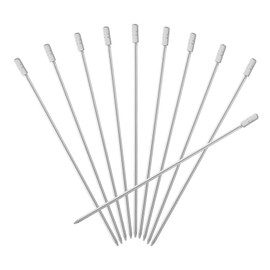 sourcing map 10Pcs Stainless Steel Cocktail Toothpicks, 4.25 Inch Metal Cocktail Picks Fruit Sticks Reusable Long Martini Picks Cocktail Skewers for Party Drinks Appetizer, Silver Square