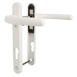Fab & Fix - UPVC White Windsor Door Handle Set, 92mm PZ, Lever/Lever, 122mm Screw Centres for External Doors