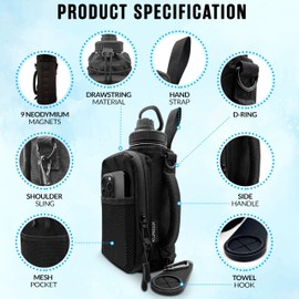 Magnetic Gym Bag for Men and Women | Water Bottle Carrier | Small Crossbody Bag | Gym Pouch for Essentials and Sports Accessories with mesh pocket for your smartphone