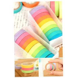 NUOBESTY Decoración Colorida 10 Rollos Cinta Adhesiva De Colores Cinta Adhesiva Washi Cinta Washi De Colores Cinta Washi Decorativa Papel Japones Pegatinas De Estrellas