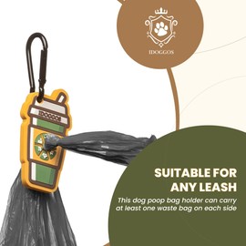 iDoggos Dog Poop Bag Holder With Clip| Stylish 2Pcs Premium Dog Waste Bag Holder Carrier for Hand Free Hanging| Doggie Poop Bag Dispenser Holder for Walking Running Bicycle Accessory