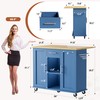 JY QAQA 42" Kitchen Island with Storage on Wheels, Rolling