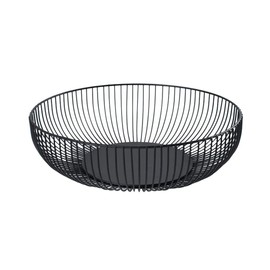 NORHOR Metal Fruit Basket, Iron Wire Fruit Basket, Fruit Bowls, Fruit and Vegetable Storage Basket with Wave Shape Design for Kitchen- Decorative Countertop Centerpiece (Black semicircle)