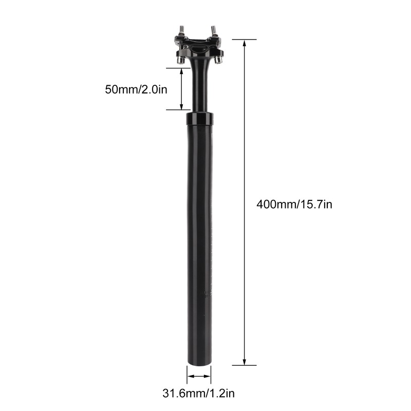 LUNJE Mountain Bike Suspension Seatpost Shock Tube 31.6x400mm Aluminum Alloy