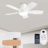 JSAITEE Ceiling Fans with Lights, 42 Inch Low Profile Ceiling