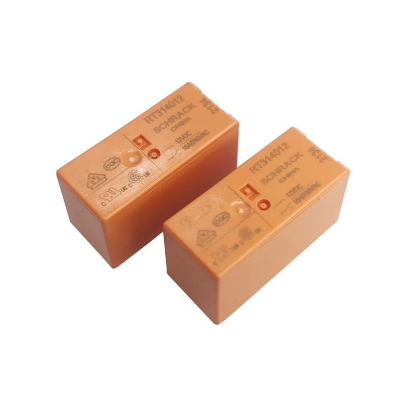 2PCS RT314012 12VDC 16A SPDT 8 pin General Purpose Relay