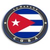 1 x Round MDF Magnet - Cuba Flag La Habana