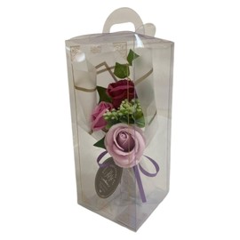 Q-FLA 775789 Soap Flower Bath Salt, Bouquet, Mini Bouquet, ROSE PU, Purple, Gift, Gift