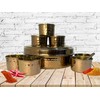 Generic King International Stainless Steel Gold PVD Hammered Spice Box