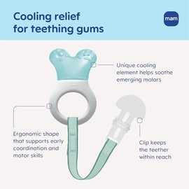 MAM Mini Cooler Teether with Clip, Girl, 2+ Months