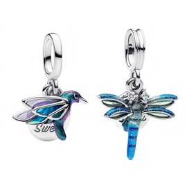 Yuscorai Flying Animal Charms Compatible for Bracelets and Necklaces Christmas Fashion Jewelry Women's Bead Charms 925 silver zirconia
